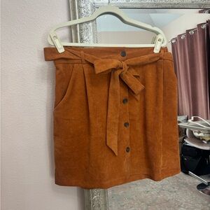 Elegant Burnt Orange Button-Down Skirt